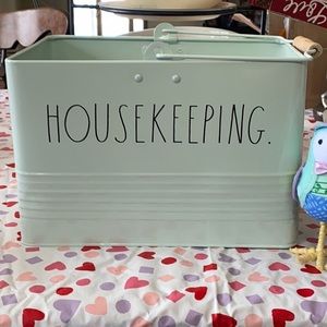Rae Dunn mint green cleaning caddy HOUSEKEEPING.